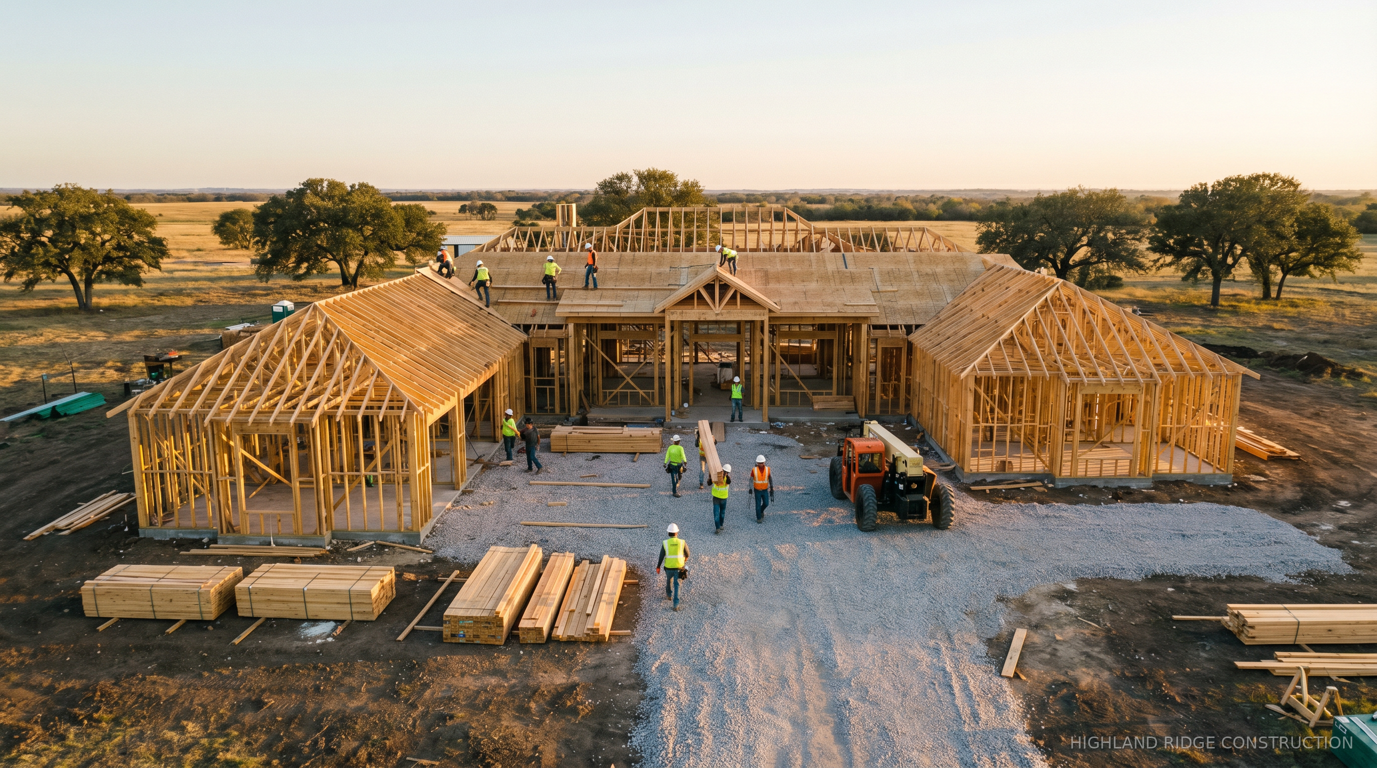Residential construction framing — ground-up build