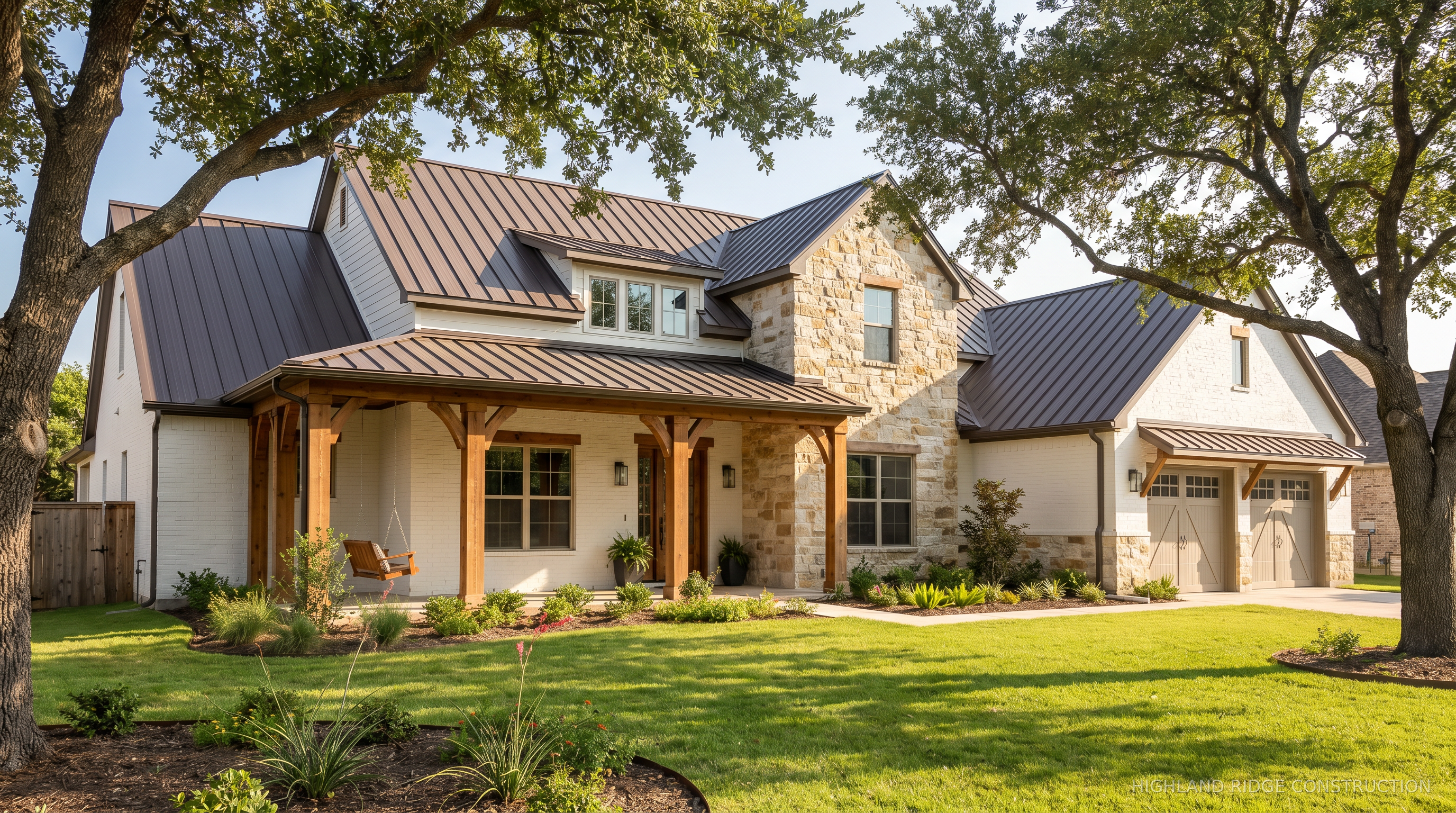 Custom home with stone and brick exterior — residential construction example