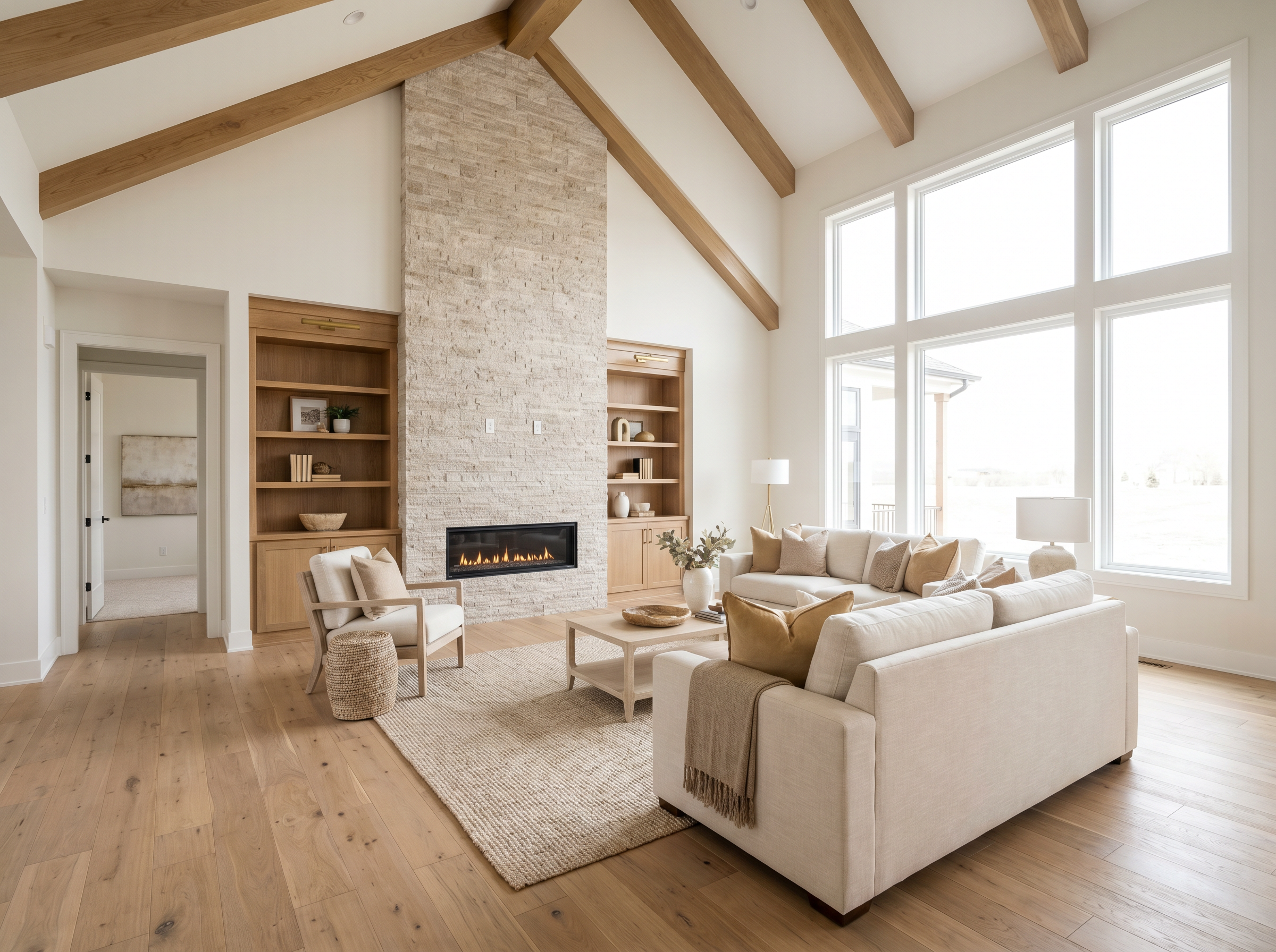 Interior renovation — open-concept with vaulted ceilings